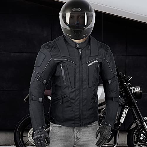 Storm Motorbike Motorcycle Protection Jacket Waterproof Breathable - Black, XL - size: X-Large